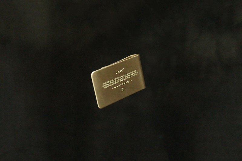 UNIC classic Bronze wallet/minimalist wallet/ticket card holder [can be customized] - กระเป๋าสตางค์ - ทองแดงทองเหลือง สีทอง