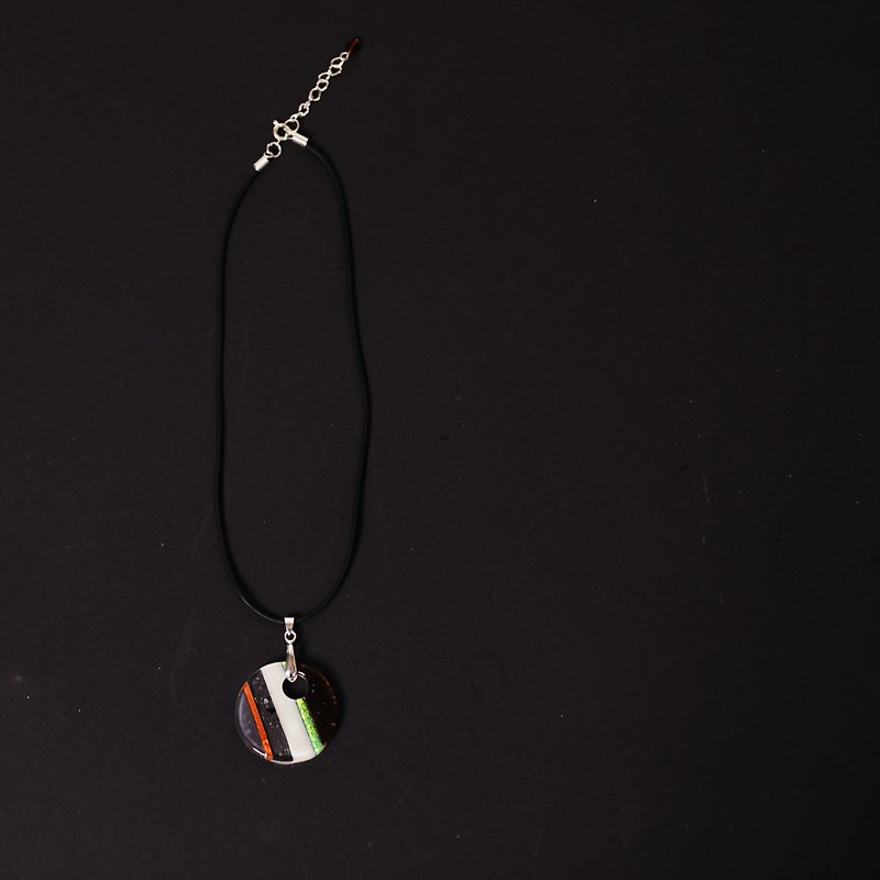 recycled glass galaxy necklace-Saturn-fair trade - สร้อยคอ - แก้ว หลากหลายสี