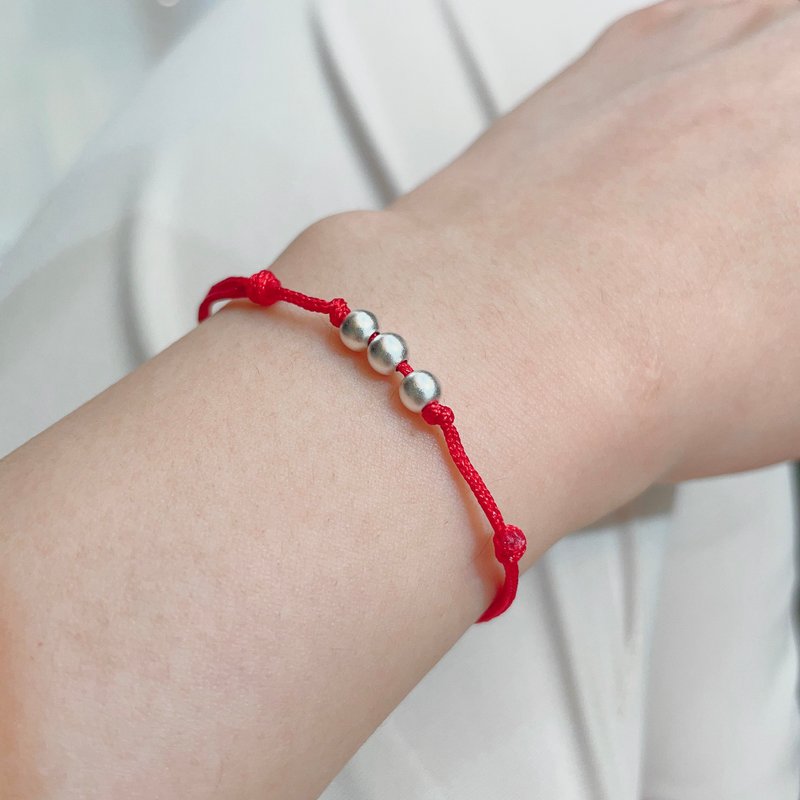 │Good Luck│Mist Snowball•Ping An Red String Bracelet•Lucky Red String•Sterling Silver Bracelet - Bracelets - Sterling Silver 