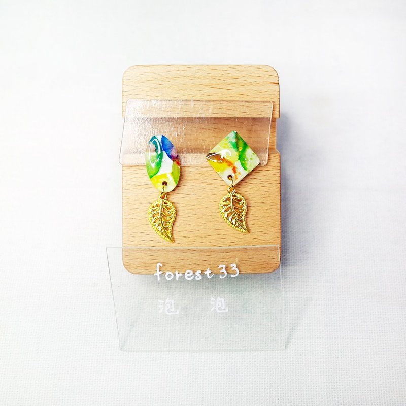 泡泡 手繪貼耳耳環 耳夾/耳針 - 耳環/耳夾/耳骨夾 - 防水材質 多色