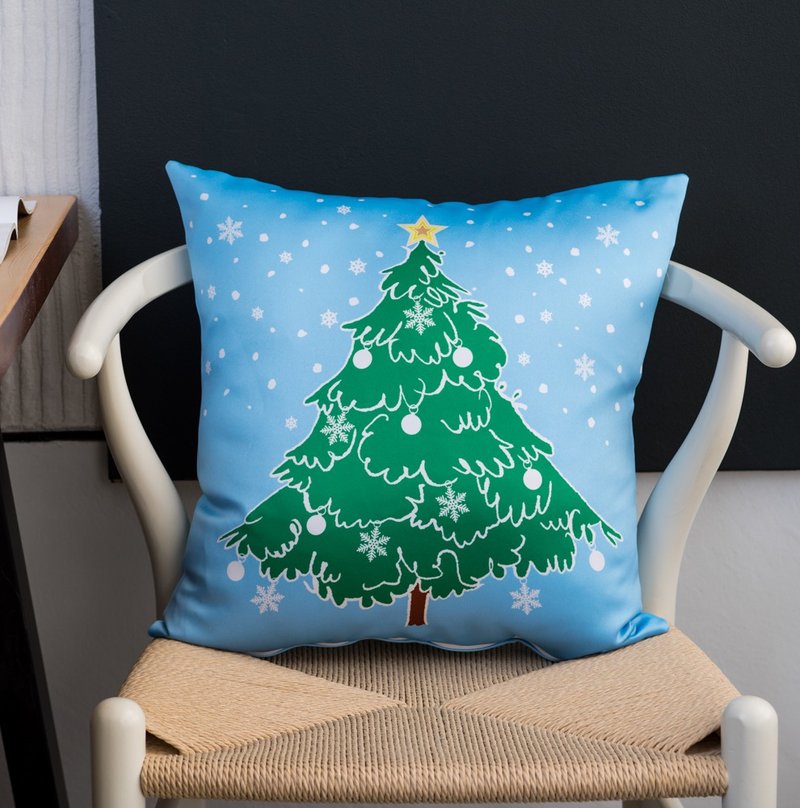 Christmas tree pillow (dream water blue 45cmX45cm) - หมอน - เส้นใยสังเคราะห์ หลากหลายสี