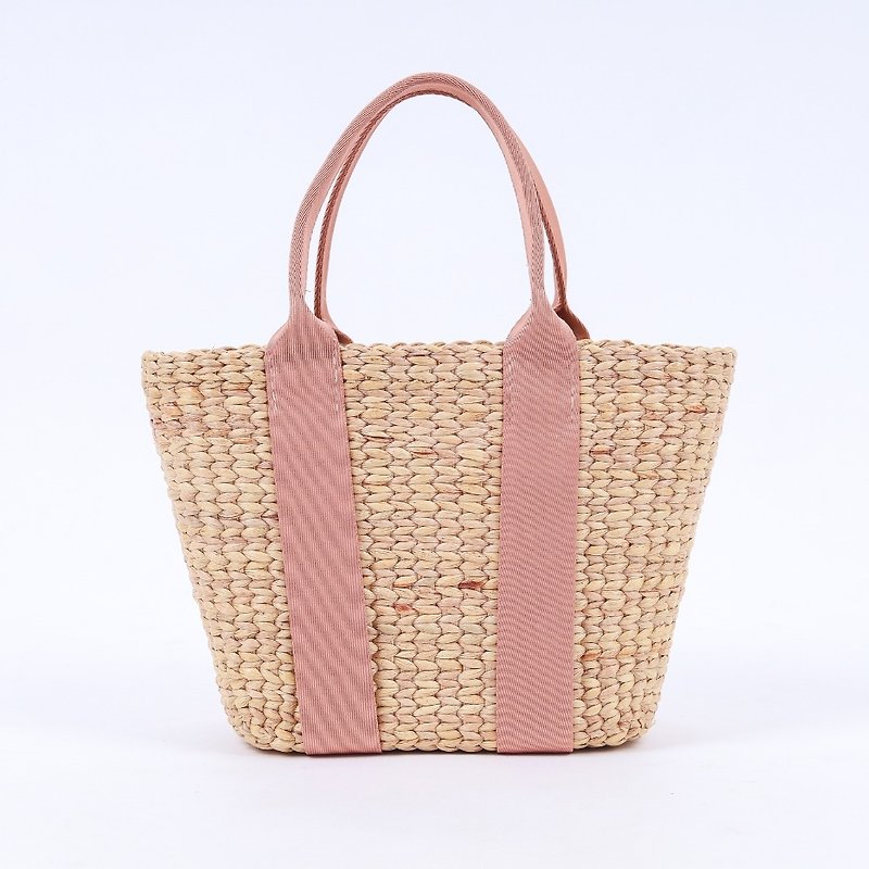 Woman Cute Basket Tote  Market-Ready with Top Handles Small Straw Bag Elegance - Handbags & Totes - Eco-Friendly Materials Multicolor