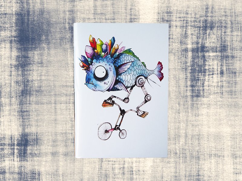 The Cycling Fish Notebook - Notebooks & Journals - Paper Blue
