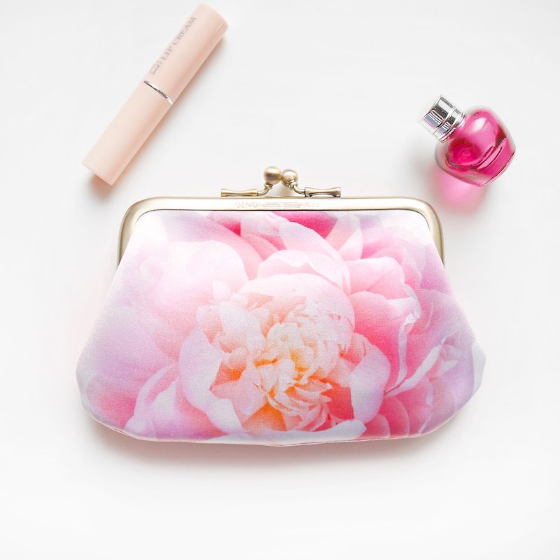 UENG KEE Weng Kee Rose I Love You picture bag / purse / mouth gold package [Made in Taiwan] - Coin Purses - Other Metals Pink
