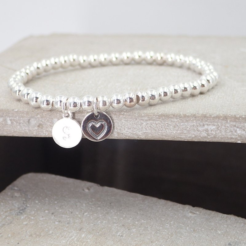 Sweet Heart Initial Silver 925 Bracelet - Bracelets - Other Metals Silver