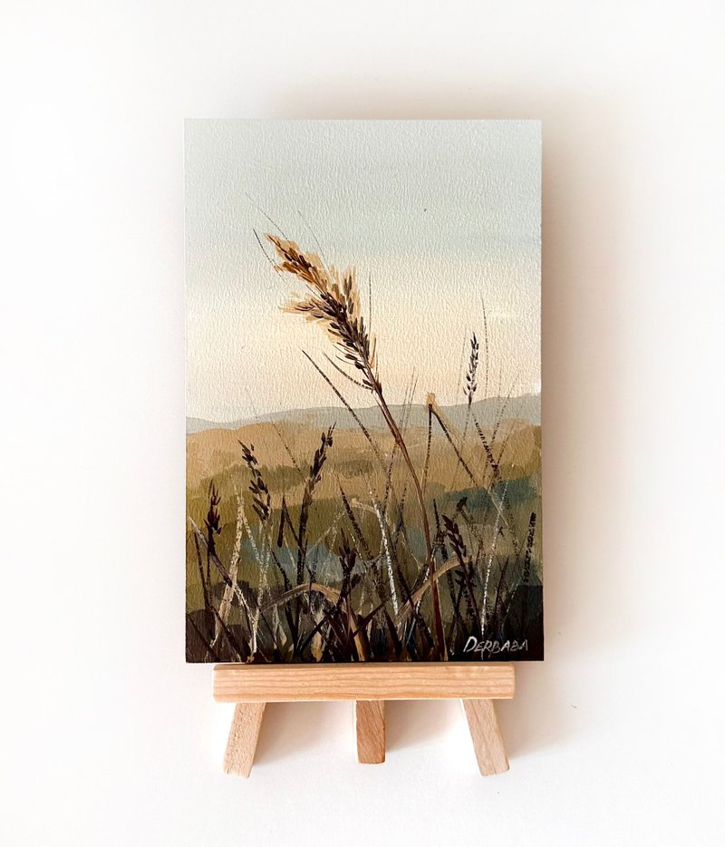 硬紙板上的微型油畫 - 壁貼/牆壁裝飾 - 其他材質 