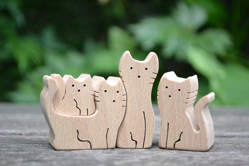 Meow series. handmade woodwork - ของวางตกแต่ง - ไม้ 