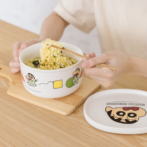 Crayon Shin-chan Ceramic Bowl Set-Instant Noodle Bowl Snack Plate