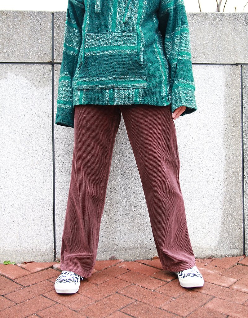 Back to Green:: Corduroy pants washed wine red / / vintage / / - กางเกงขายาว - วัสดุอื่นๆ 