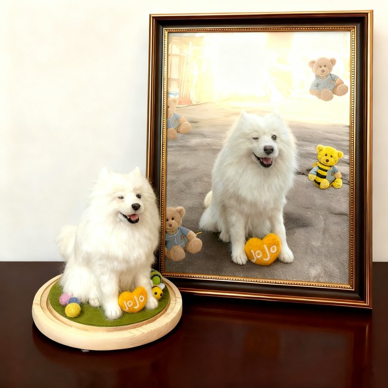 客製化逼真犬 羊毛氈 博美犬  寵物 娃娃 定製 手工 狗狗猫咪  46 - 貓/狗玩具 - 羊毛 多色