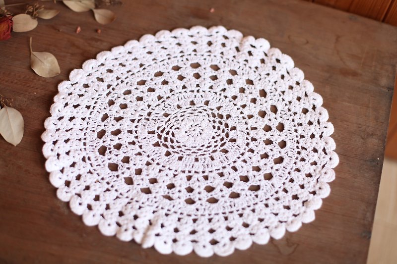 [Good day fetish] Germany vintage antique handmade crochet lace piece -005 - Items for Display - Cotton & Hemp White