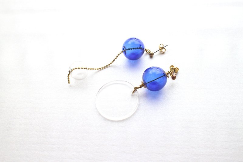 Little Greek bubbles-Brass handmade earrings - Earrings & Clip-ons - Copper & Brass Multicolor