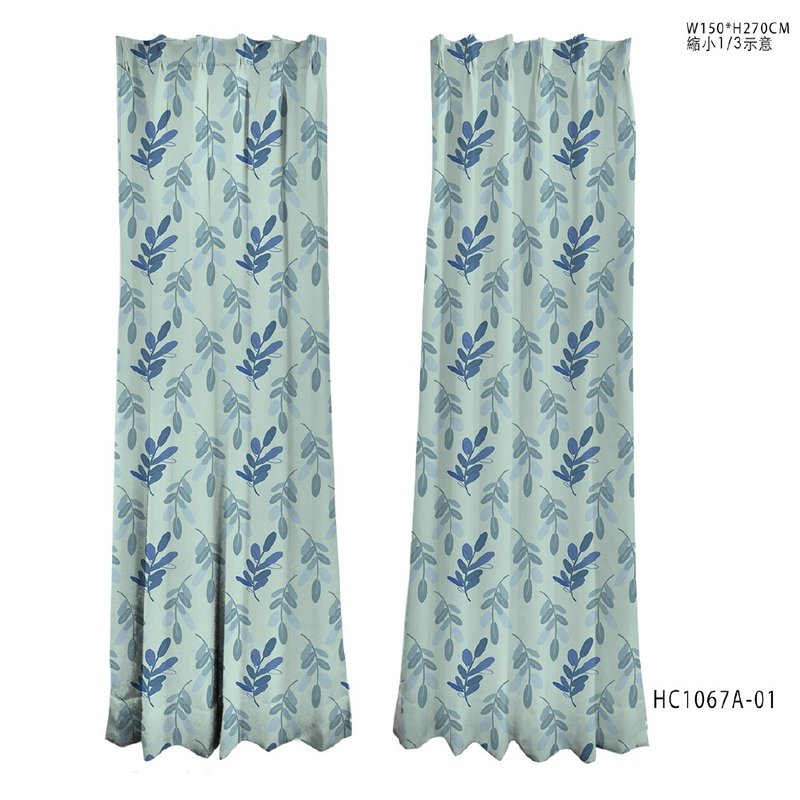 品牌設計印花窗簾  Fresh leaves 清新葉子 - 門簾/門牌 - 聚酯纖維 