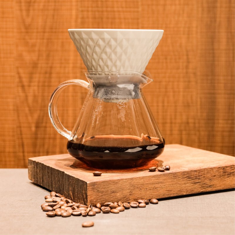 新古典美學濾杯壺組2-4cup-無底盤 - 咖啡壺/手沖壺 - 玻璃 咖啡色