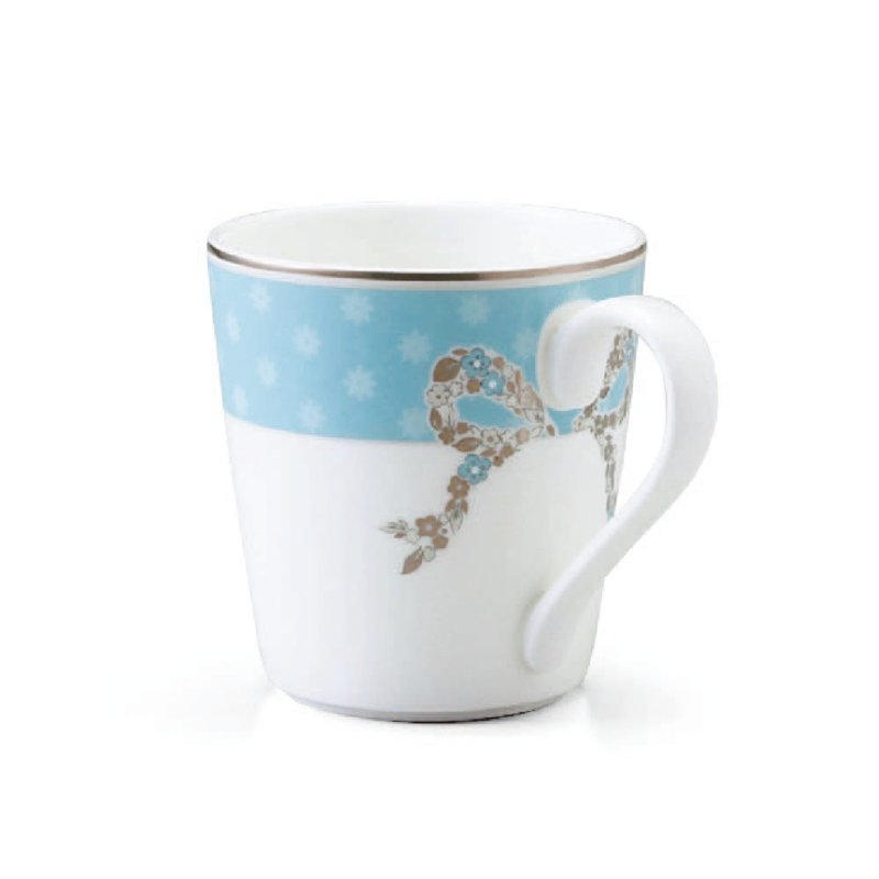 Felicita 心心相印骨瓷馬克杯290ml(藍) - 咖啡杯/馬克杯 - 瓷 白色