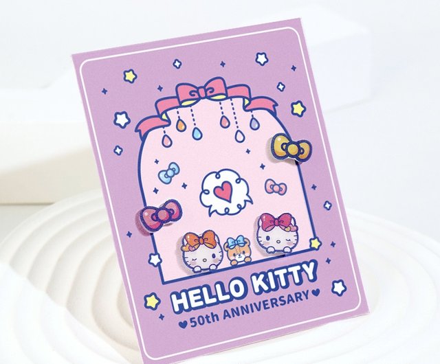追跡有★Sanrio 台湾限定 50周年記念 ハローキティ ハートピアス ハローキティ50周年 The Future in Our Eyes｜サンリオ