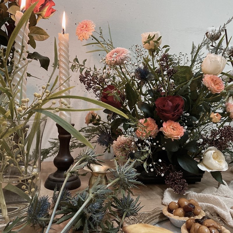 クリスマステーブルの花とグループの花 - フラワー/ガーデン - 寄せ植え・花 