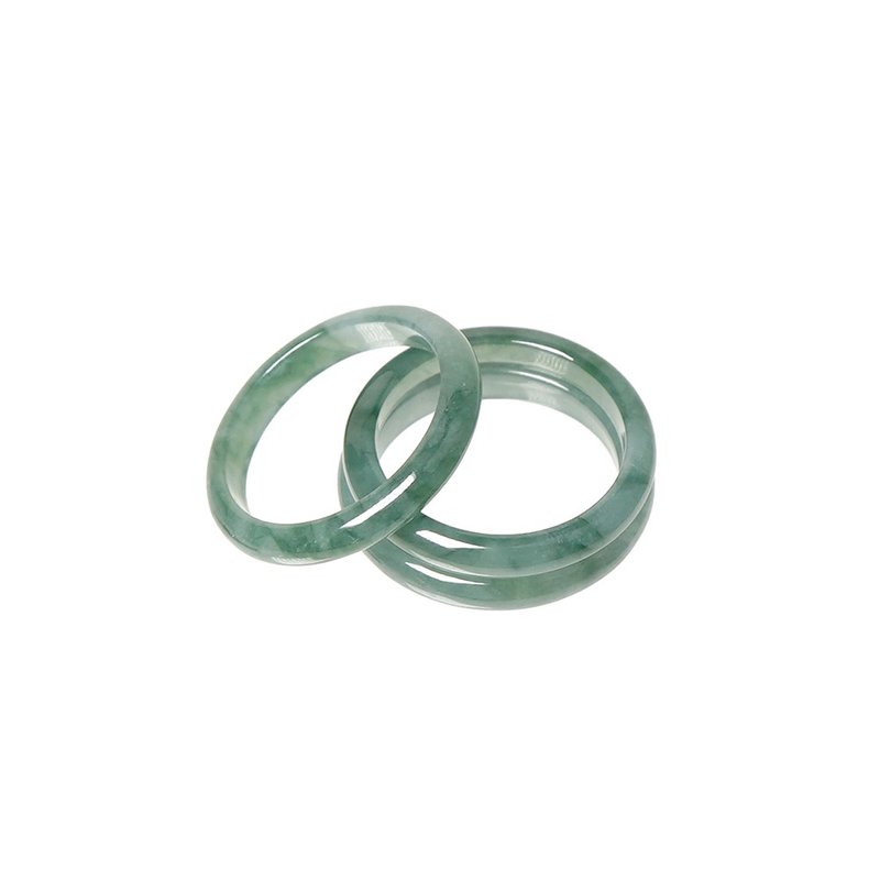 Jadeite Glassy Blue Natural Jadeite Ring - สร้อยข้อมือ - เครื่องประดับพลอย หลากหลายสี