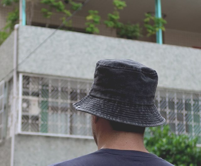 Black Bucket Hat w/ Black Patch