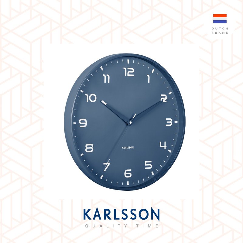 荷蘭Karlsson, Wall clock 40cm Orgullo classic blue 掛鐘黑色 - 時鐘/鬧鐘 - 其他金屬 藍色