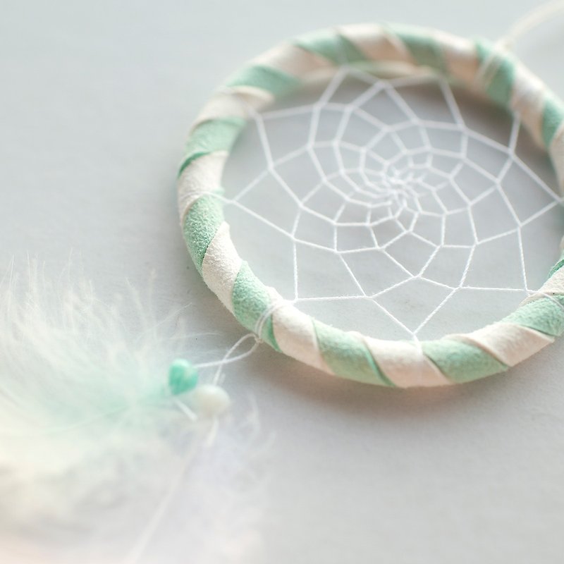 Dream Catcher Material Pack 8cm - Mint Green + White (Two-Color) - Valentine's Day Handmade Gift - อื่นๆ - วัสดุอื่นๆ 