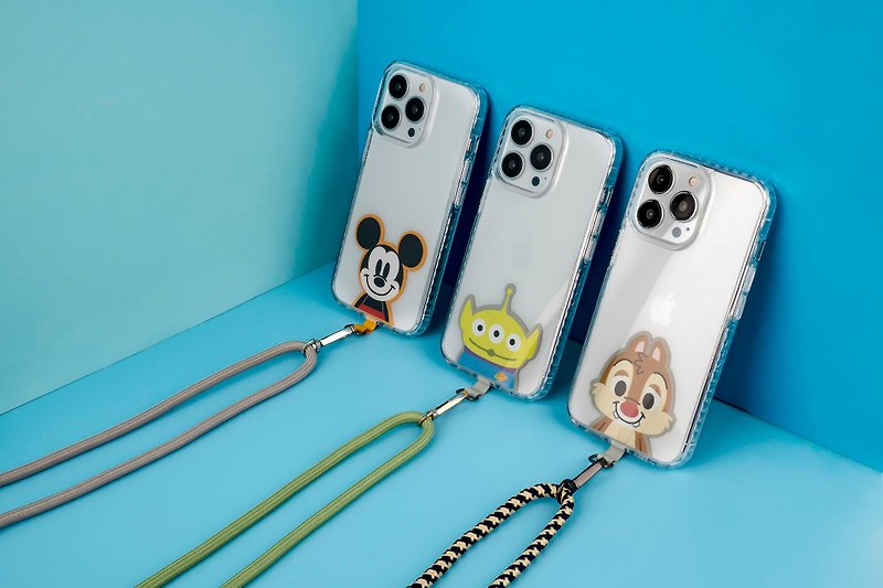 Disney Mickey Mouse Phone Strap With Patch / Card ,Crossbody - Phone Accessories - Nylon Multicolor