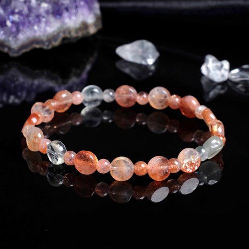 最高クオリティ！！　アルーシャサンストーン　ブレスレット アルーシャ産サンストーン ブレスレット 8mm - WISH