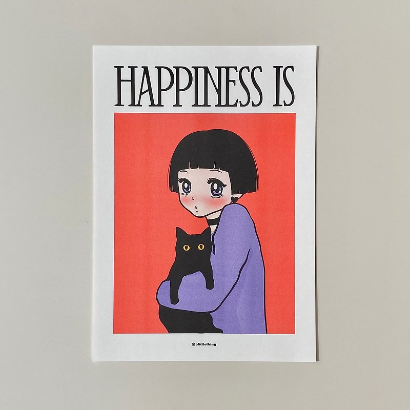 Risograph wall decor illust poster(A3) - Posters - Paper 