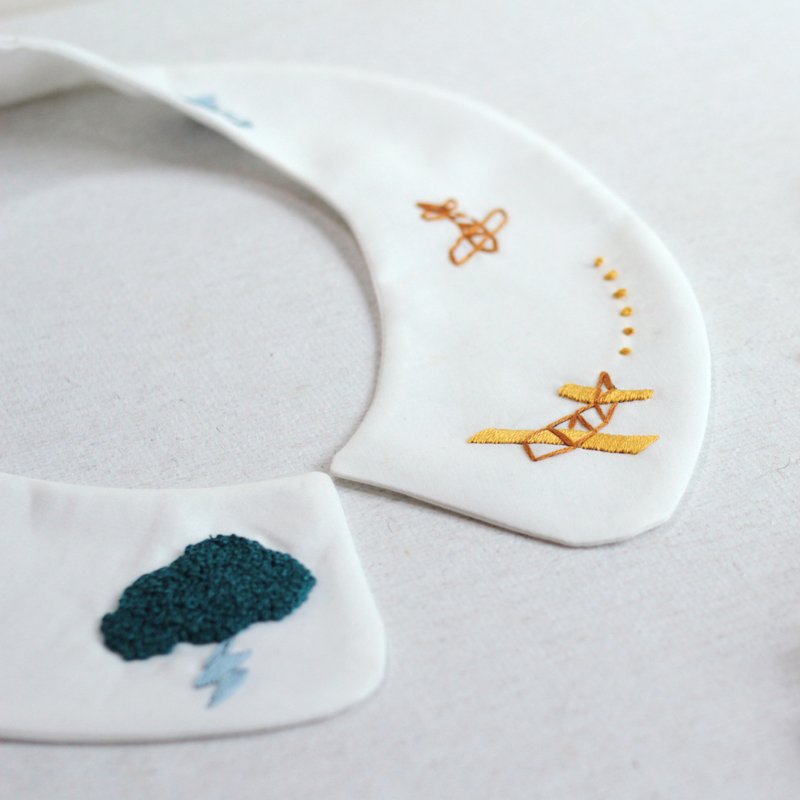 【線上】大人的刺繡領片材料組-造飛機 含材料包 影片 含運