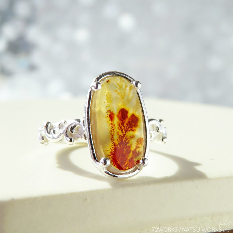 デンドリティック アゲート リング / Dendritic Agate Ring m3 - 戒指 - 寶石 橘色