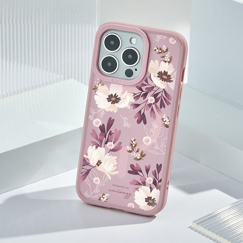 矽膠 手機殼/手機套 多色 - wwiinngg粉紫花茶峽谷強悍MagSafe iPhone手機殼