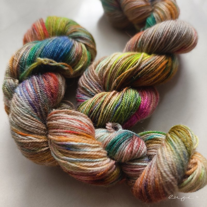 lufi hand-dyed merino wool sock thread thin thread 50g design set - เย็บปัก/ถักทอ/ใยขนแกะ - ขนแกะ 