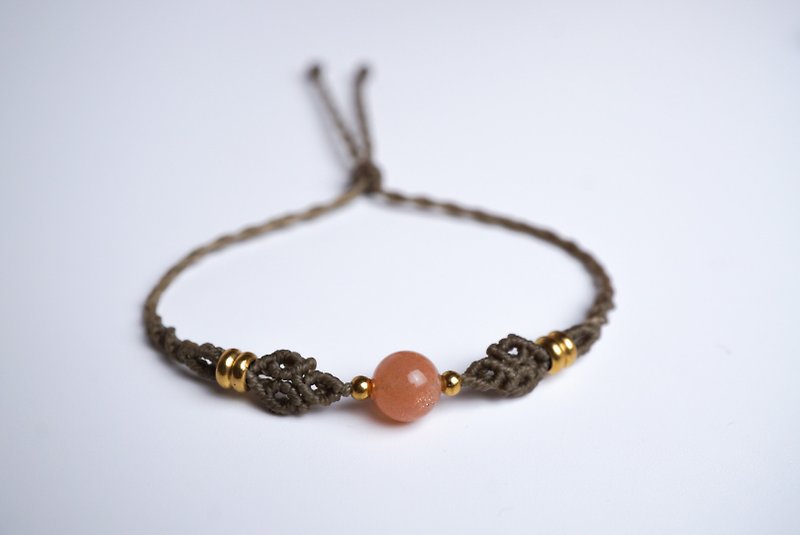 Orange moon paraffin thread braided bracelet - Bracelets - Gemstone Orange