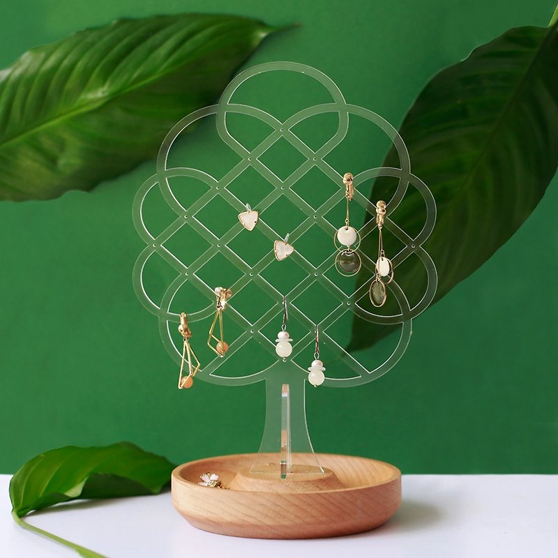 Air Tree-Log Jewelry Frame ─ Home Office Small Gift Packaging Plus Purchase Engraving - กล่องเก็บของ - ไม้ สีนำ้ตาล