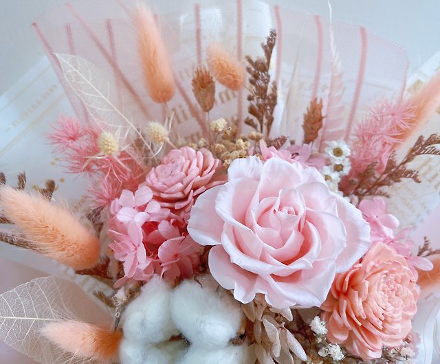 Pink fairy girl pink texture dry flower immortal rose bouquet - Shop  Lanemore Dried Flowers & Bouquets - Pinkoi