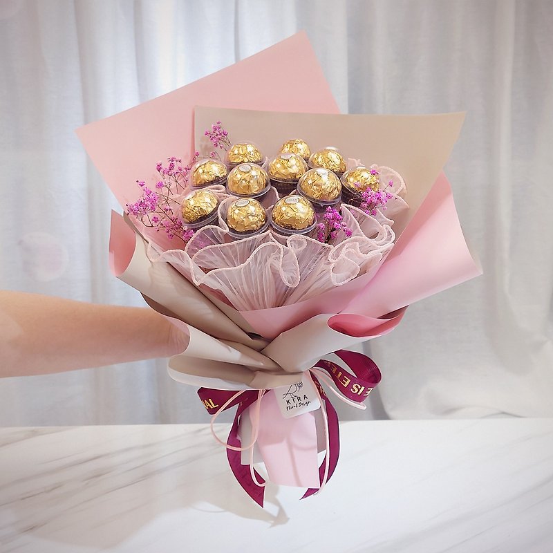 One Heart and One Heart Golden Rose Bouquet/11 Golden Roses/Everlasting Flowers Valentine's Day Bouquet Birthday Gift Golden Roses - Dried Flowers & Bouquets - Plants & Flowers Pink