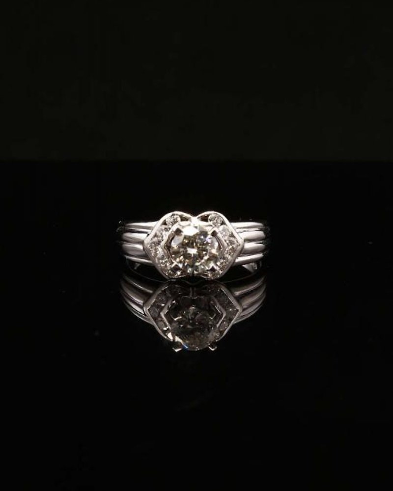 Vintage Fashion Platinum Diamond Ring - แหวนทั่วไป - วัสดุอื่นๆ 
