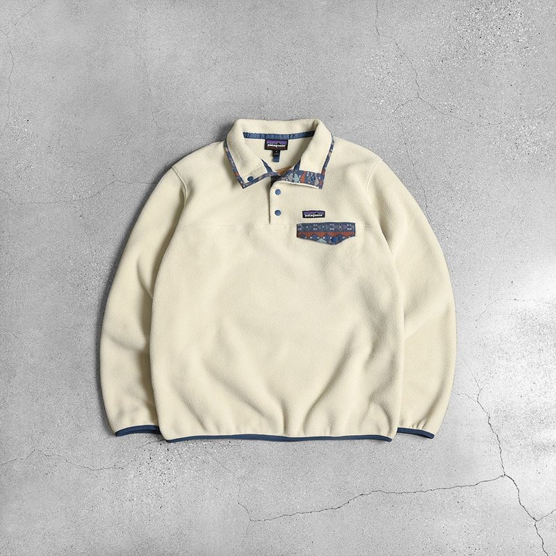 patagonia fleece 刷毛上衣 / Vintage 古著 - 男装 T 恤 - 聚酯纖維 白色