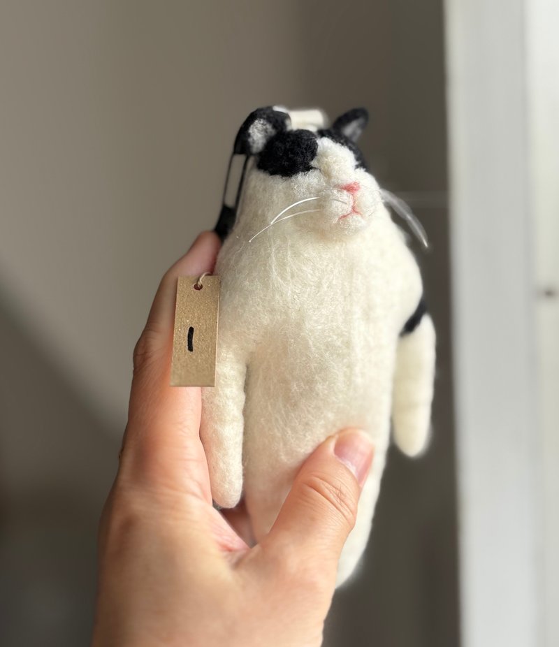 ハチワレメイくんのキーホルダー - 鑰匙圈/鑰匙包 - 羊毛 白色