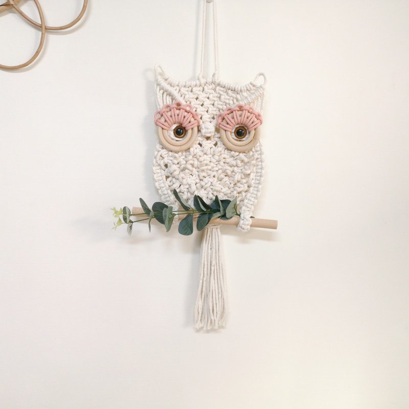 Macrame貓頭鷹編織掛飾【Macrame owl 】 - 擺飾/家飾品 - 棉．麻 