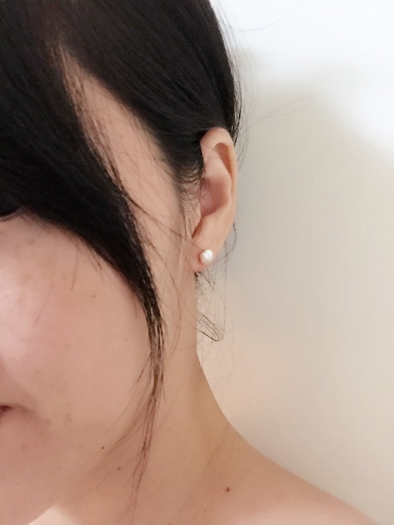 Miniature pearl earrings ear pin - Earrings & Clip-ons - Gemstone 
