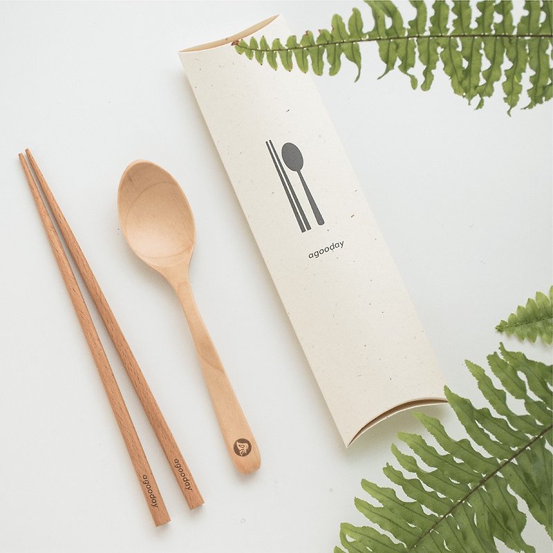 Good day log cutlery set [please do not purchase separately, need to be purchased with good day cutlery set] - Cutlery & Flatware - Wood 