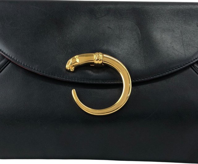 日本直送 名牌中古包 】Cartier カルティエ クラッチバッグ ブラック