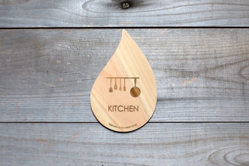 Kitchen plate drop-plate - Wall Décor - Wood Brown