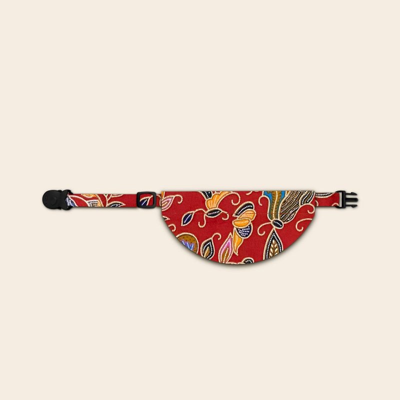 簡約手工定制貓項圈 Batik Red Bandana Breakaway Cat Collar - 項圈/牽繩 - 棉．麻 