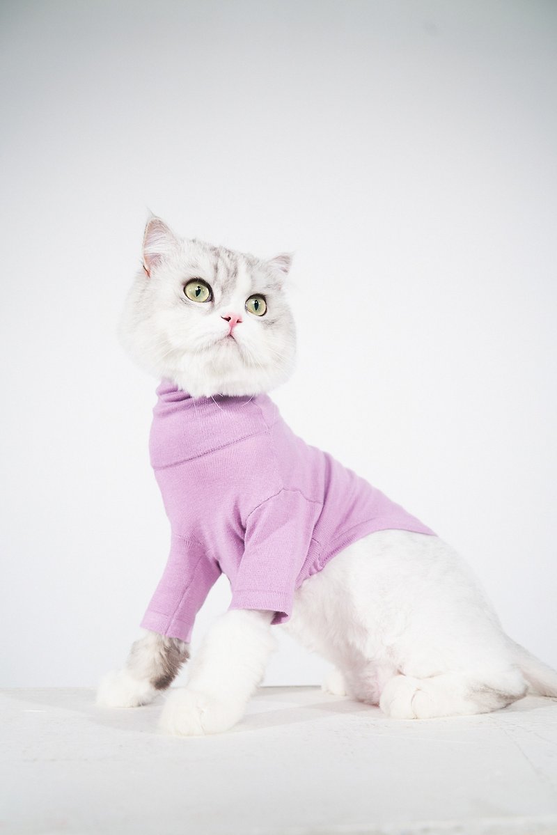 LazyEazy多色打底衫秋冬寵物衣服貓咪狗長袖純色高領針織衫內搭 - 寵物衣服 - 尼龍 多色