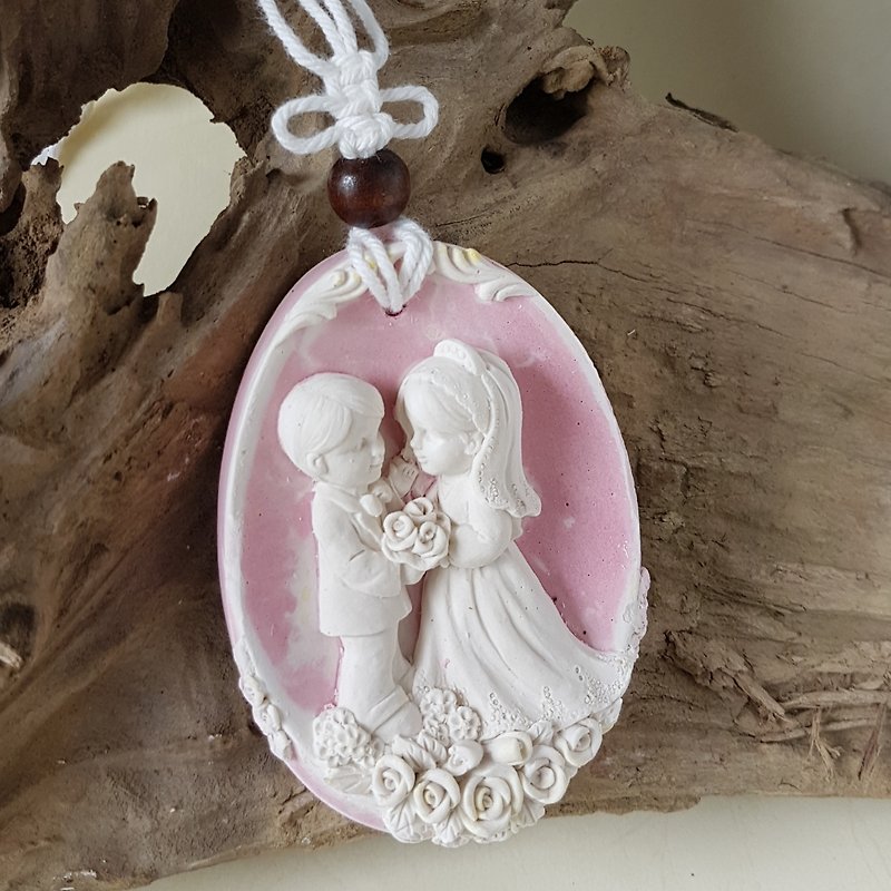 Aroma Stone wall plaque - Wedding Elegant design - Fragrances - Other Materials Pink