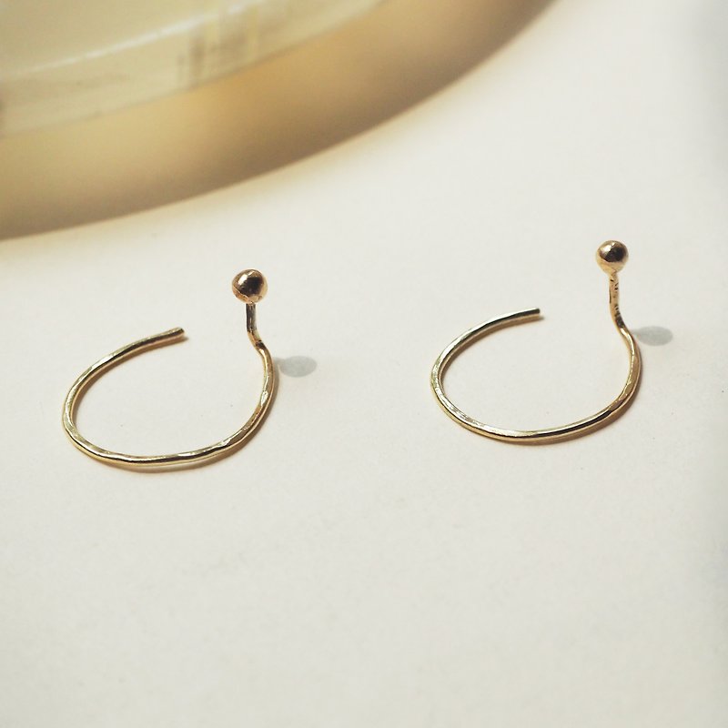 Handmade-silver Earrings without ear buckle - Earrings & Clip-ons - 24K Gold Gold