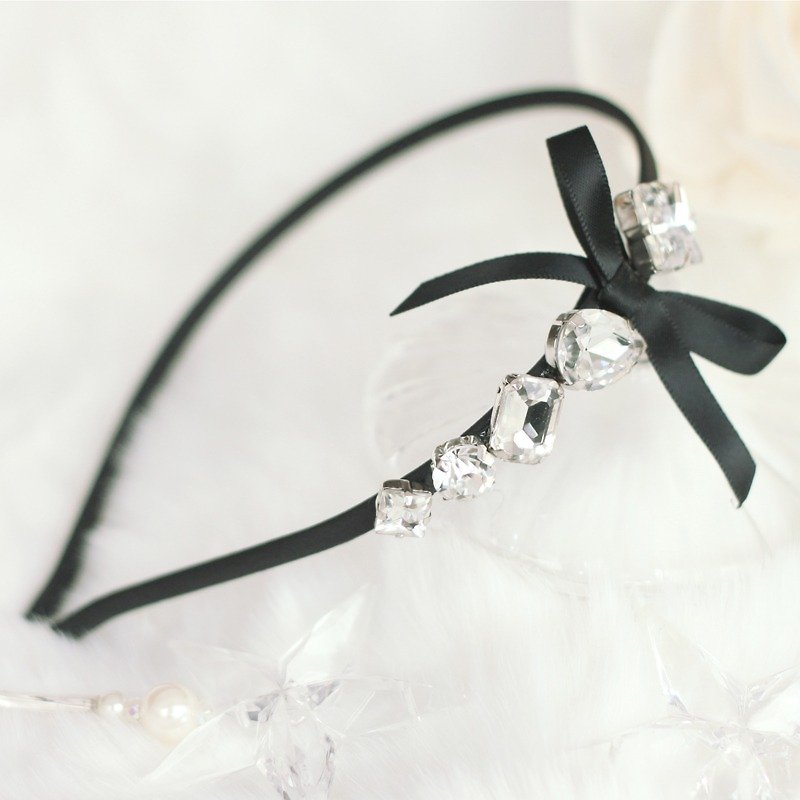 Princess Rhinestones Headband - Hair Accessories - Plastic Black