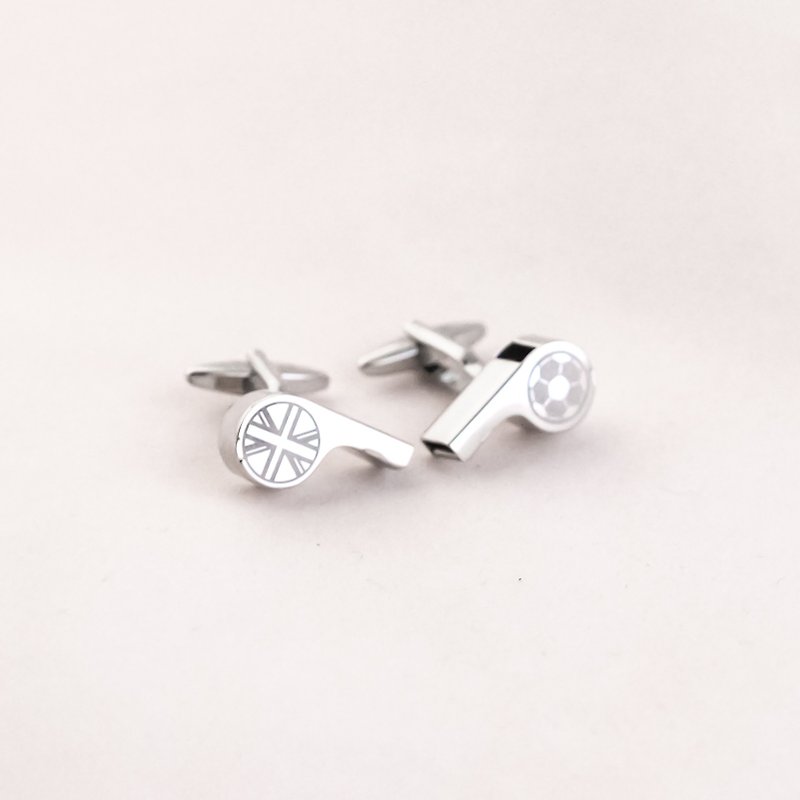 Football cufflinks Silver whistle Football Whistle Cufflink - Cuff Links - Other Metals 
